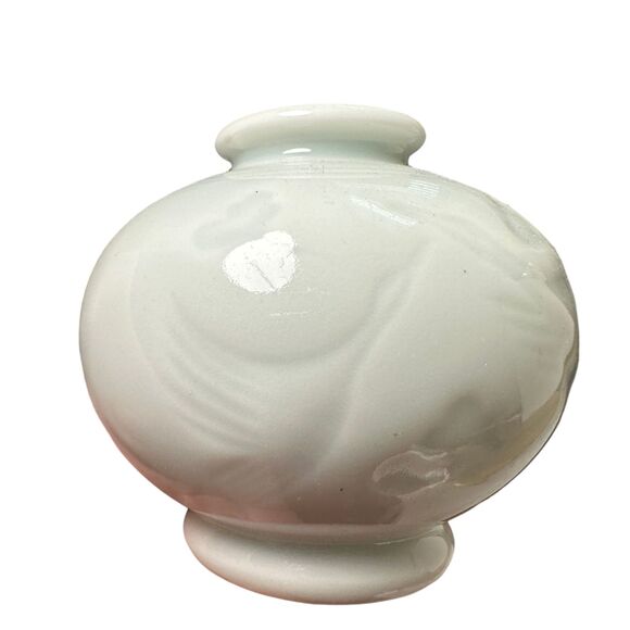 Asian Japan Japanese Floral Bird Etched Ceramic Mini Vase - Picture 1 of 7